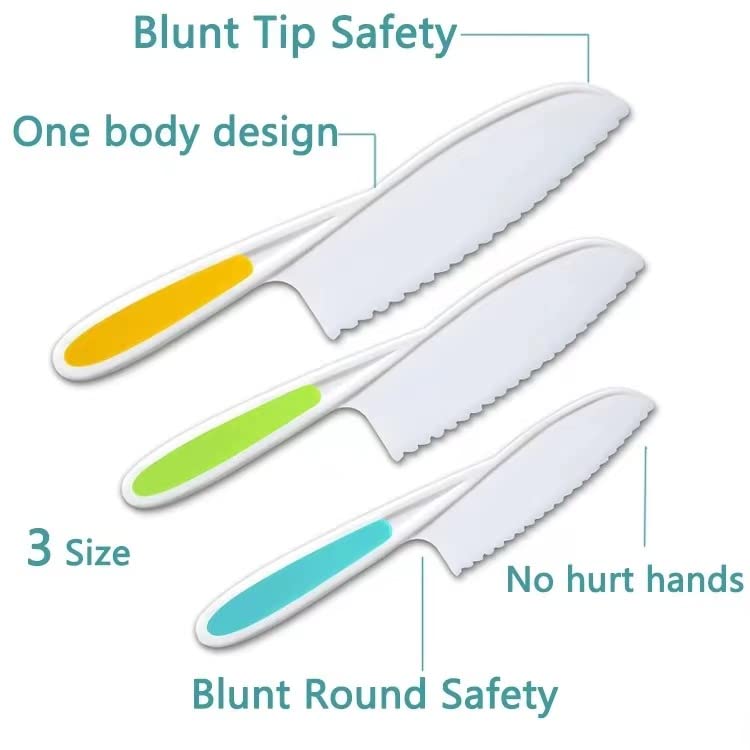 Leking kids knife set shown with packaging and storage.