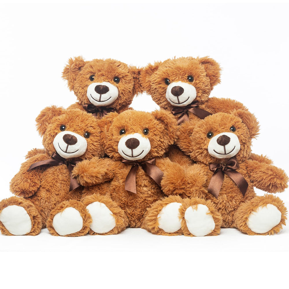 LELELONG five-pack teddy bears for bulk party décor and playful balloon garlands.