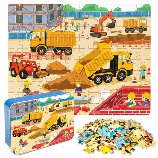 LELEMON 100-piece puzzle in a metal box for tidy storage and focused play.