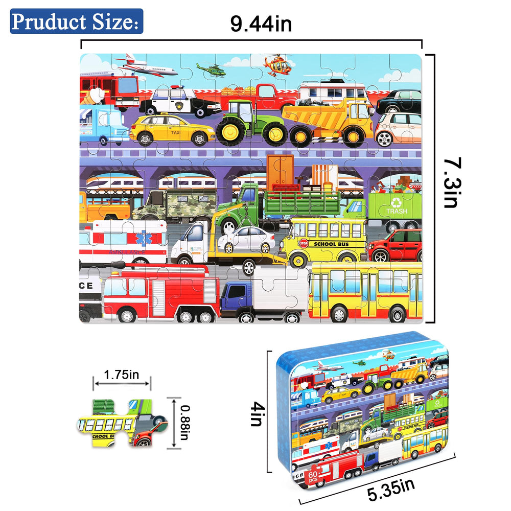 LELEMON 60 Pieces Puzzle Closeup showing crisp pieces for safe sorting