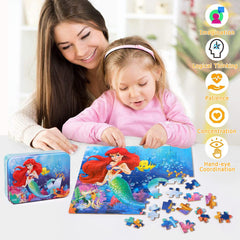 A child enjoys LELEMON Pretty Puzzles for kids ages 4-6.