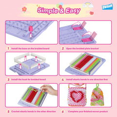 LELESUN rainbow craft loops in nylon for textured, skin-friendly bracelets
