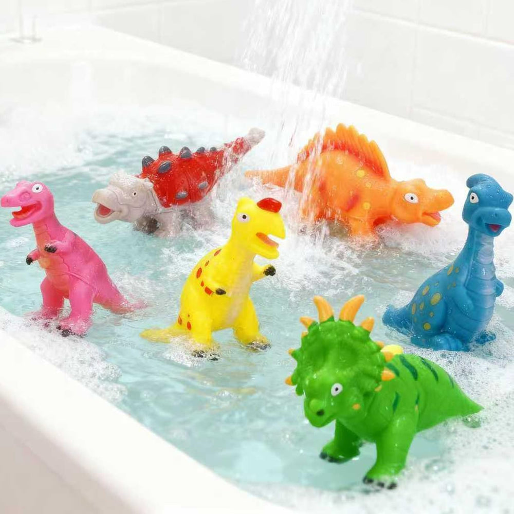 Lemofix BPA-free soft rubber dino bath toy with smooth edges for safe handling.