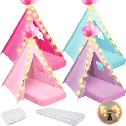 Lemosae teepee tents kit creates a cozy sleepover space.