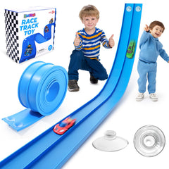 Lemostaar flexible race track 15ft setup sticks firmly on smooth surfaces for quick race play.