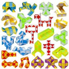 LENDOD 24-pack mini snake cubes with colorful blocks for creative play and focus.