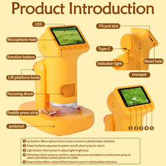LENGTOUQ 1600X kids microscope supports outdoor learning and on-the-go exploration.