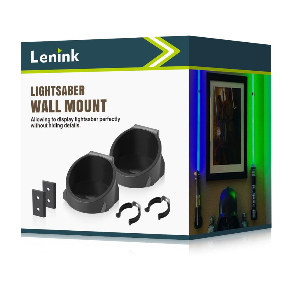 Lenink lightsaber wall mount black securely displays your saber with a clean look