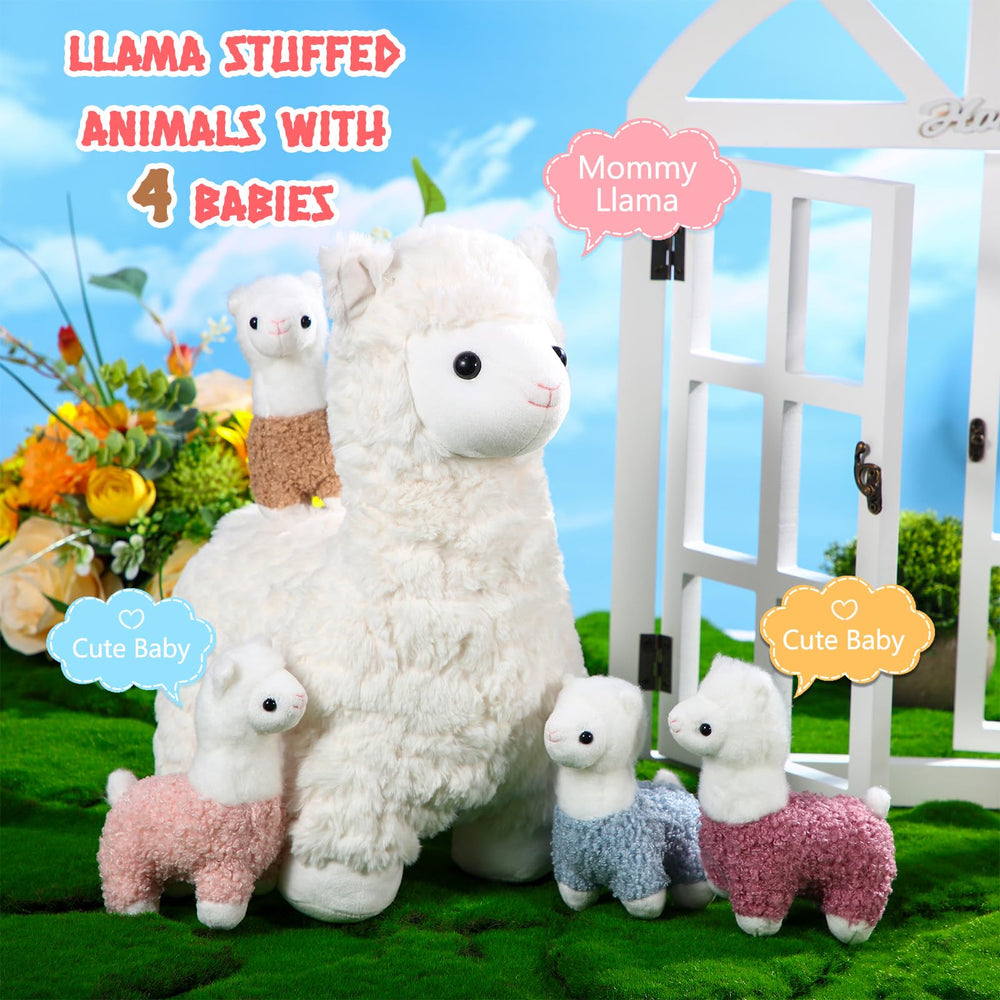 Lenwen llama plush set as versatile decor brightening bedrooms and nurseries.