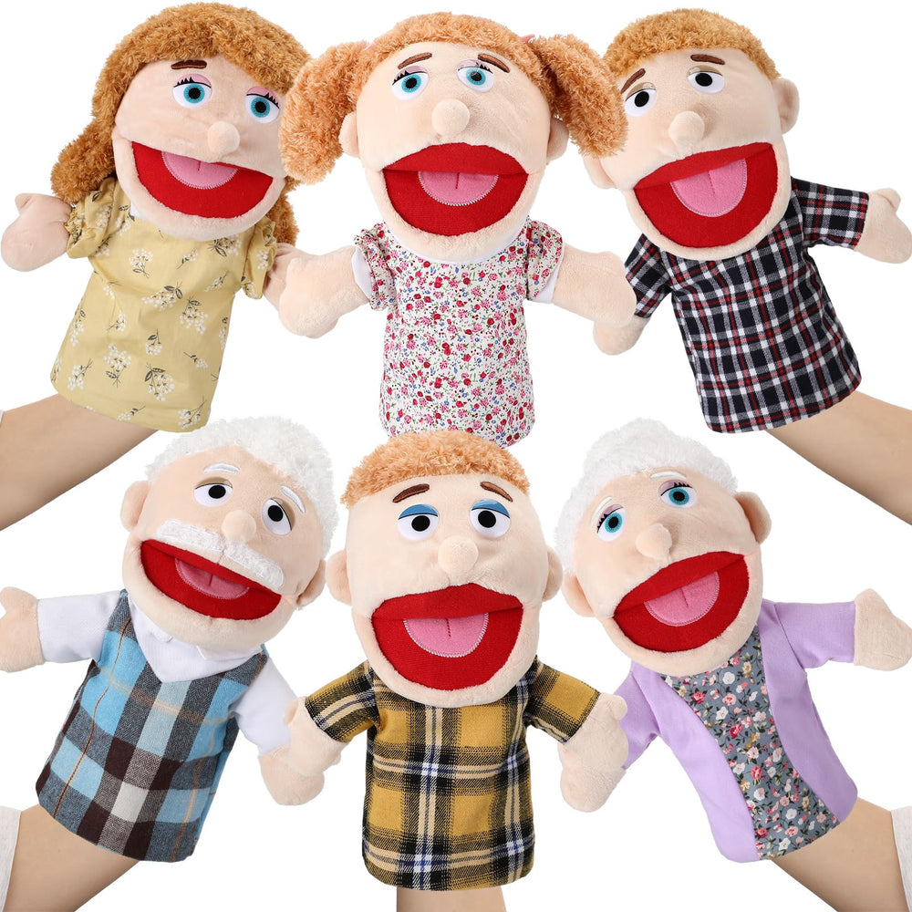 Lenwen father puppet with movable mouth for engaging storytelling.