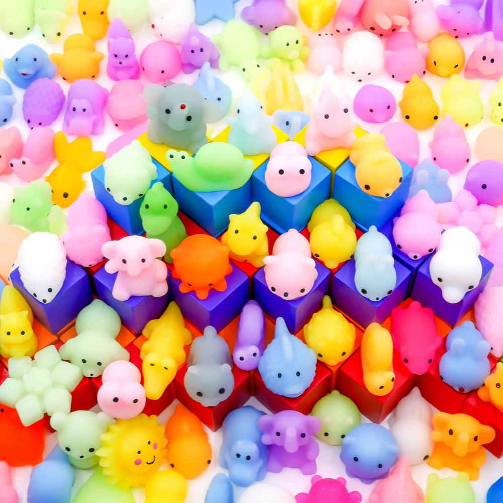 LENYOQIN kawaii squishies pack with animal shapes for sensory play and stress relief.