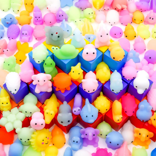 LENYOQIN kawaii squishies pack with animal shapes for sensory play and stress relief.