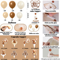 Lenyunge Bear Cupcake Toppers adding charming dessert details
