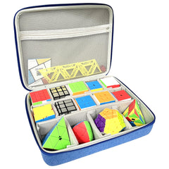 LeoTube Speed Cube Case Blue front view protects cubes during travel.
