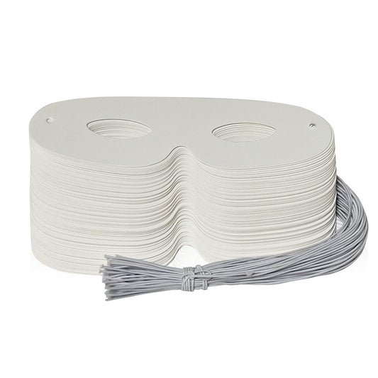 Lependor 108-pack white eye masks for bulk DIY costume decor and party favors.