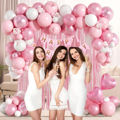 Leraqertra pink happy birthday banner for festive display
