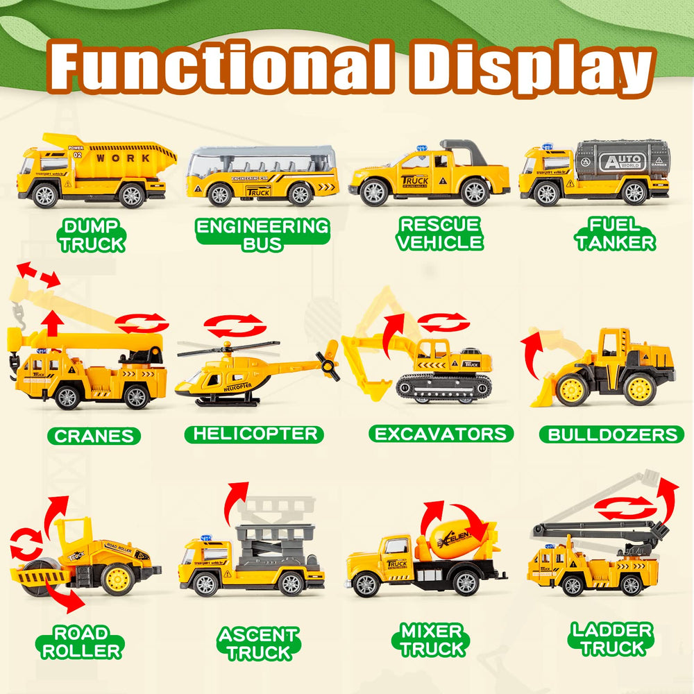 LerBao mini construction vehicles collection for varied, engaging play.