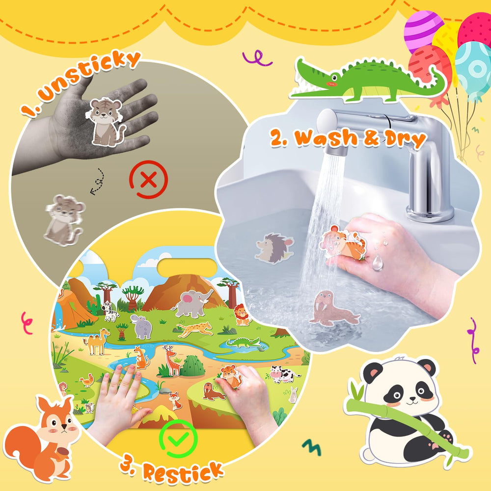 Lerifer Jelly Sticker Books Ocean Animals: tactile reusable stickers for ocean-themed storytelling.