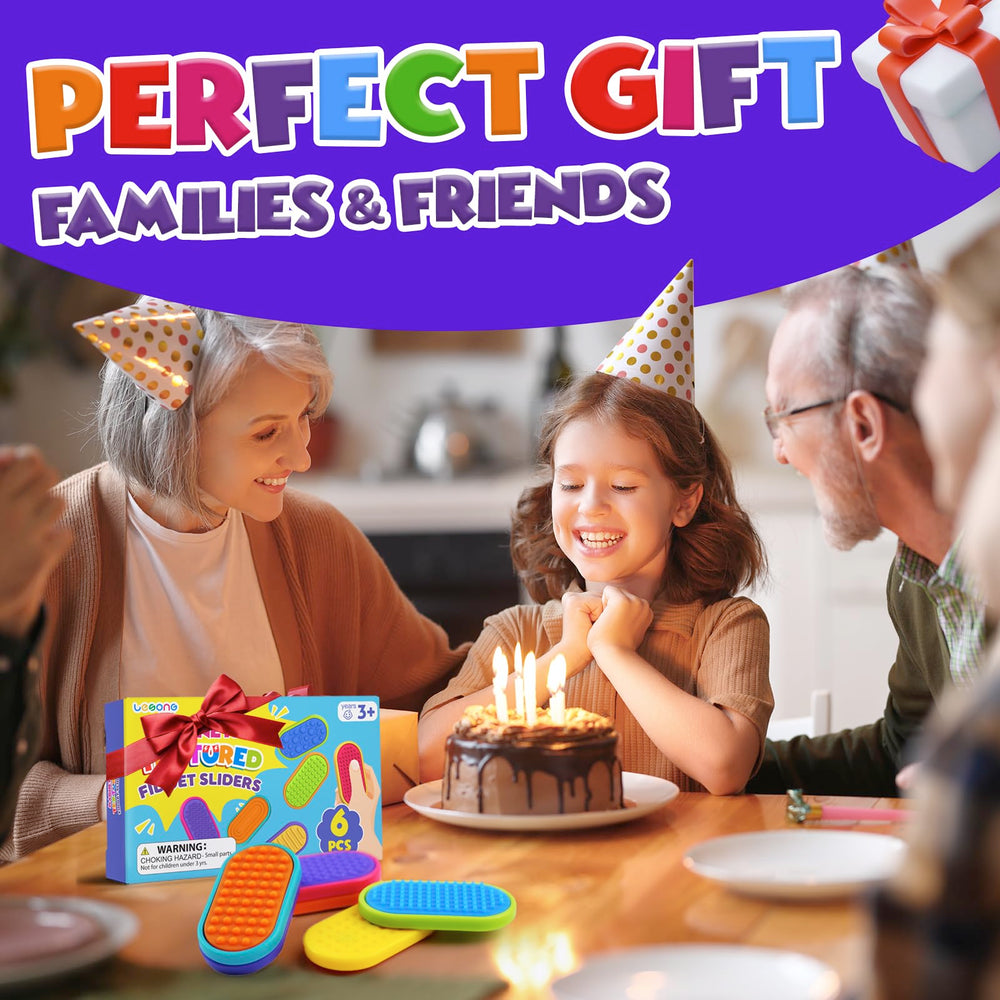 LESONG gift-ready box showcasing six-color fidget magnets for gifts and therapy kits.