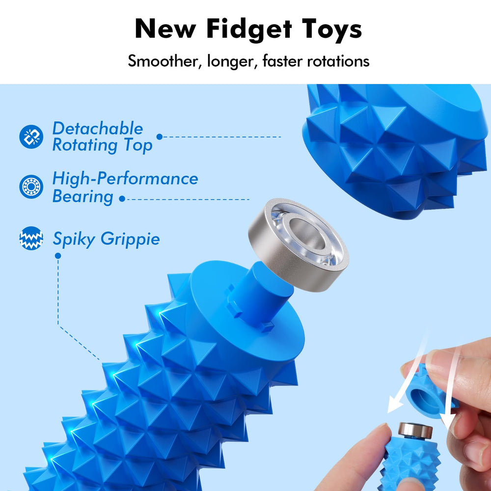 Lesong rotating spiky grippie demonstrates discreet fidgeting for travel and meetings