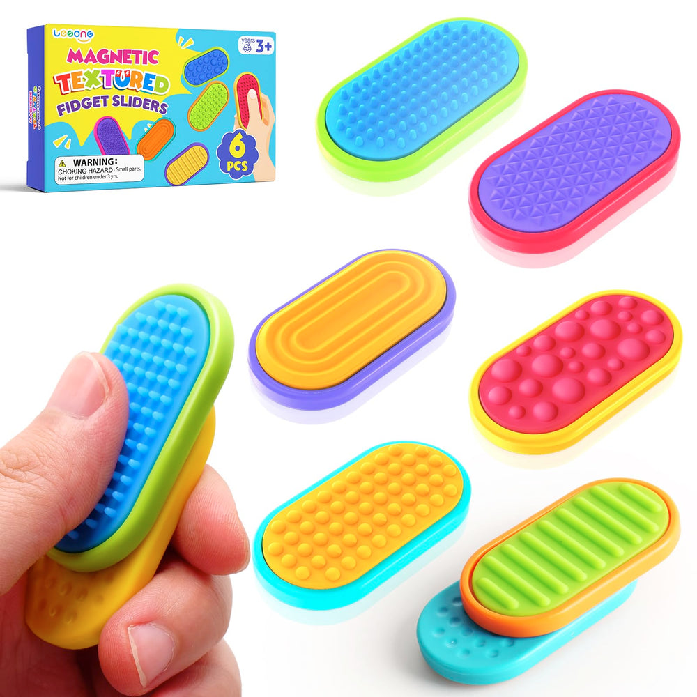 LESONG sensory fidget sliders close-up showcasing soft silicone textures for calming focus.