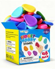 Lesong sensory stones in bright textures help kids stay focused during class.