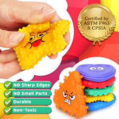 LESONG sensory toy with a pentagram face sparks discussion about feelings