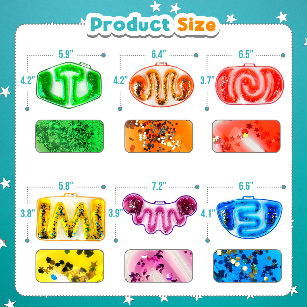 LESONG Sensory Tubes glitter flow visual sparkle and stress relief potential.
