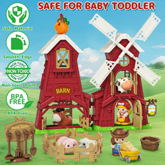 Letapapa barn interior with rotatable steps encourages exploration and problem-solving.