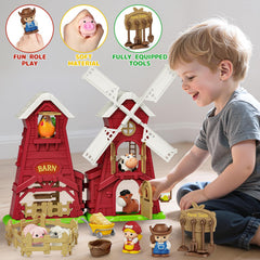 Letapapa farm animals set offers realistic pretend play with chickens, sheep, cows, horses, pigs.