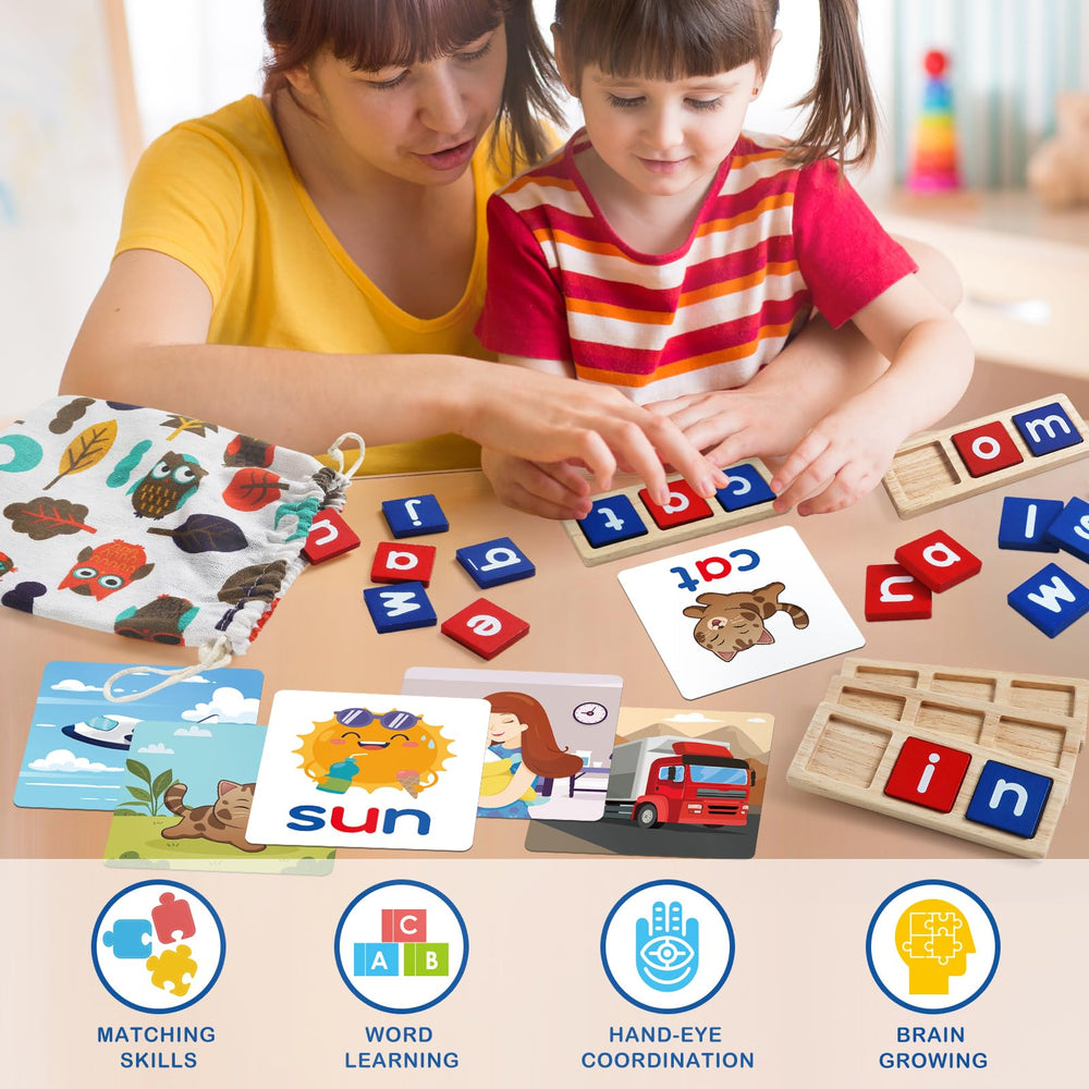 Letapapa storage bag keeps flash cards and blocks organized for quick sessions.