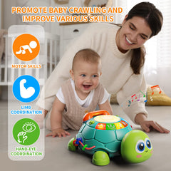 Letapapa turtle side beads promote finger dexterity during exploration.
