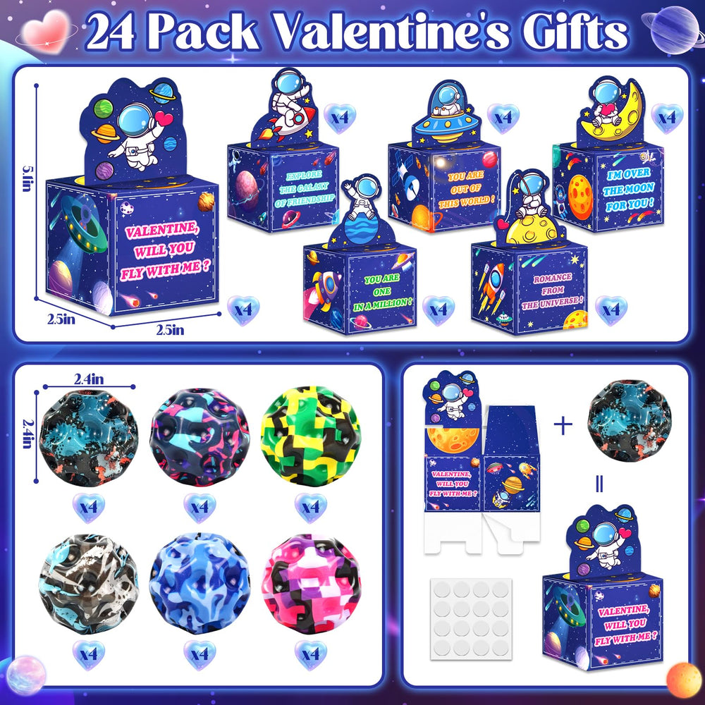 Letapapa valentines bouncy ball planets in vibrant colors