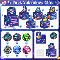 Letapapa valentines bouncy ball planets in vibrant colors