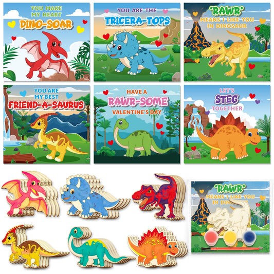 Letapapa Valentine cards with dino designs for classroom exchanges