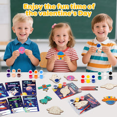 Kids assemble and decorate cards, supporting fine motor skills.