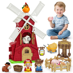Letapapa windmill barn front view promotes imaginative farm play and durable construction.