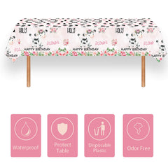 Letromp disposable tablecloth demonstrates quick cleanup after party snacks and drinks.