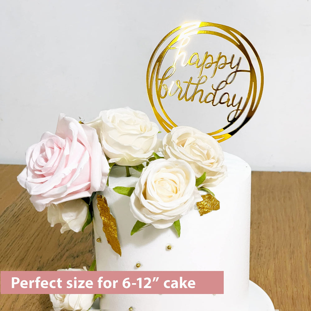 LetsCake six-pack gold topper double-sided mirror finish no glitter residue