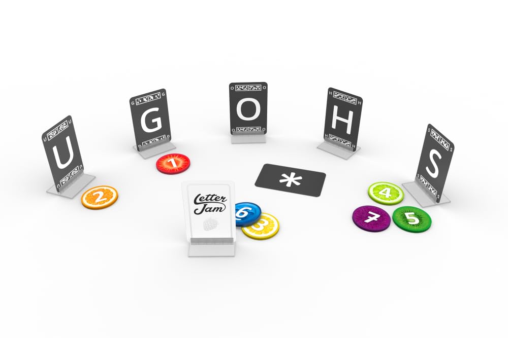 Letter Jam board game offering endless replayability with varied clues and words.