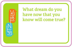 Letz Talk open-ended questions encourage kids to share thoughts