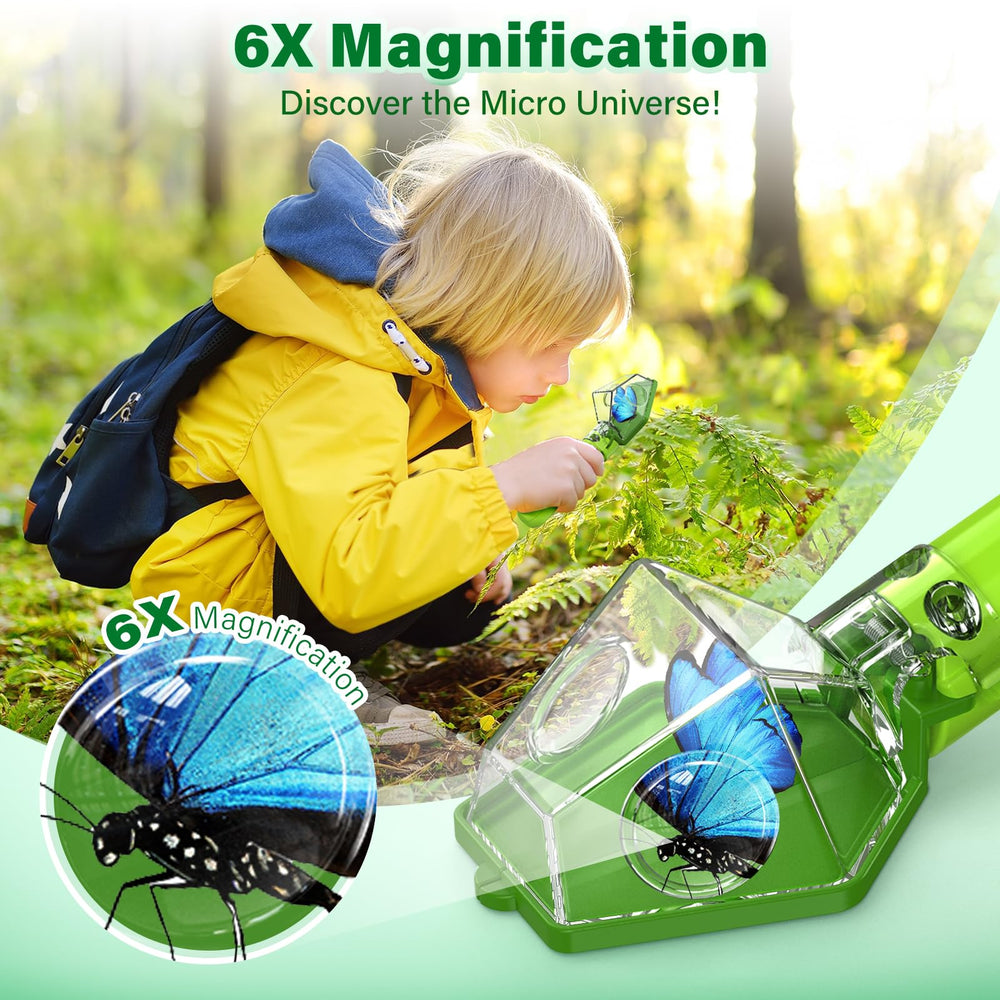 LEUOA Bug Catcher Capturing Action: hands-on insect catching with secure containment.