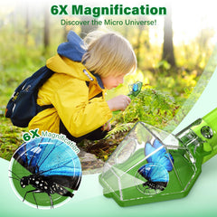 LEUOA Bug Catcher Capturing Action: hands-on insect catching with secure containment.