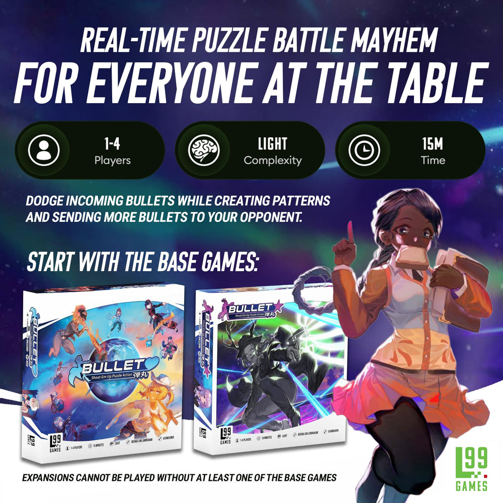 Level 99 Games Bullet Star four modes support solo, pairs, teams, and boss battles.