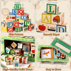 Lewo ABC blocks encourage hands-on building and refined motor skills through play.