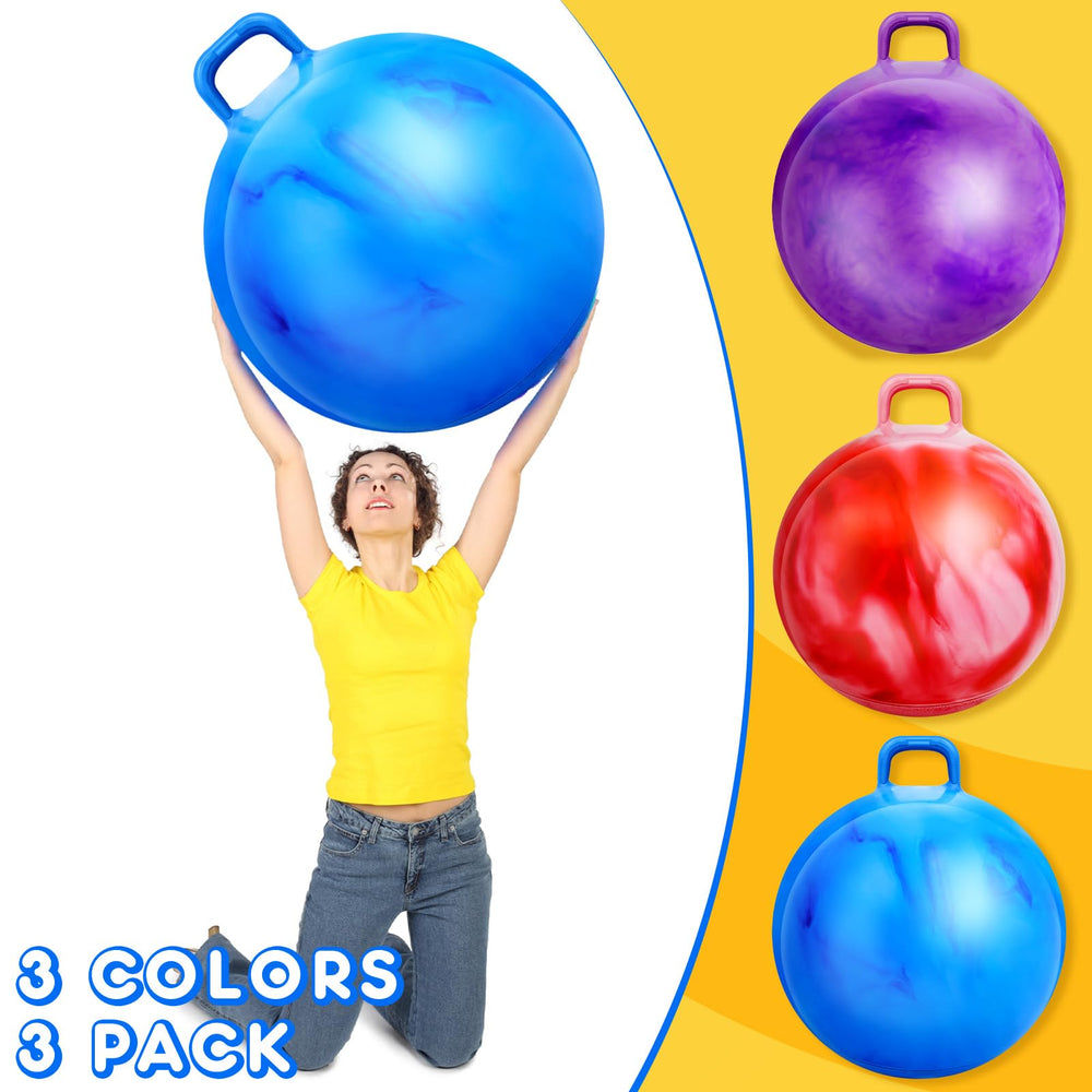 Lewtemi 29 inch purple gradient bouncing ball with handle for active fun
