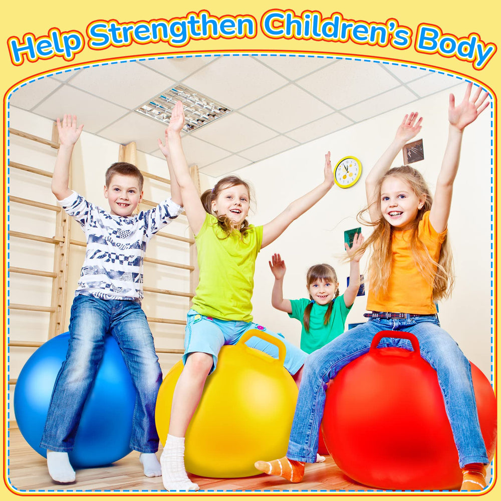 Lewtemi kids playing with hopper ball for group fun and coordination.