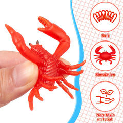 Lewtemi mini red crab figurine, portable prop for party shoots and crafts