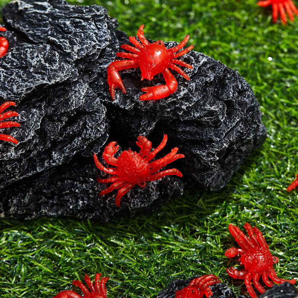 Lewtemi mini red crab figurine, durable TPR model great for modeling activities