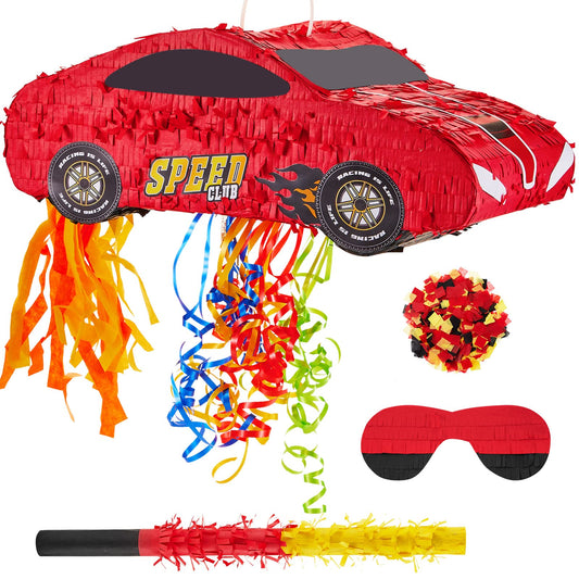 Lewtemi race car pinata 3D front view for festive party decor and entertainment